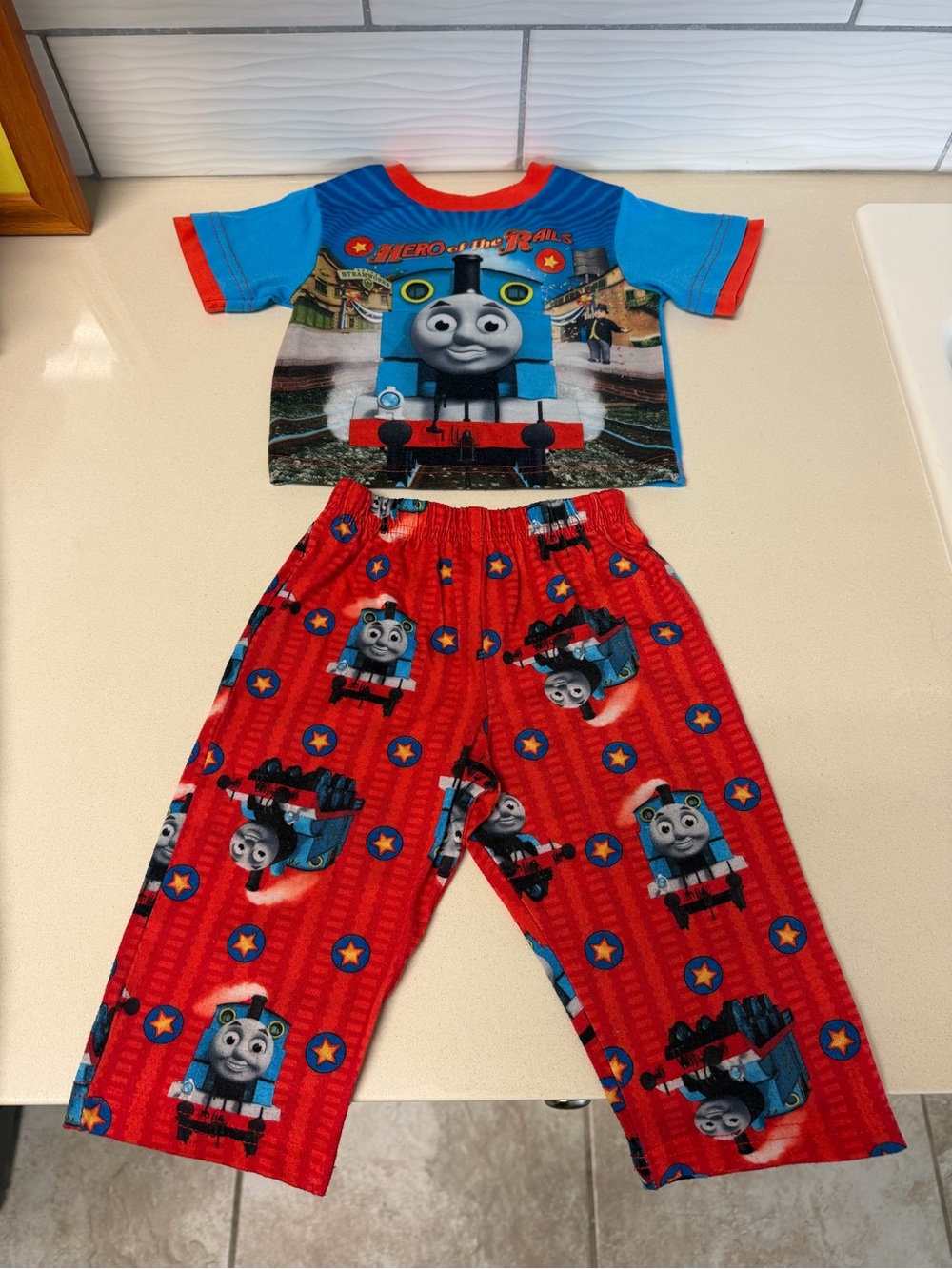 Thomas & Friends Blue and Red Train Pajama Set